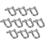 10Pcs M6 D Type 1/4 inch Shackle Hooks Boat Rigging Hardware Rigging Hardware