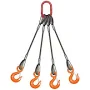3/4" x 15 ft BLP-400 4-Leg Wire Rope Bridle Sling - 38000 lbs WLL | Bishop Lifting