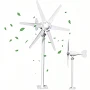 800W Horizontal Wind Turbine Generator With 12V 24V Output, 6 Nylon Blades, Built In Controller, Off Grid Home Yard Farm RV Power, Low 1 Mps Start Win