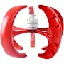 600W 12V 4-Blade Wind Turbine Kit - White, Metal Vertical Generator with Permanent Magnet, 3-Phase AC Output & Solar Charging Controller for Hybrid