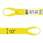 Tuffy 1 Ply 10" x 10 ft Eye & Eye Type 4 Web Sling - 14700 lbs WLL, Yellow, nylon/Polyester | Bishop Lifting