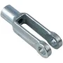 AZTEC LIFTING HARDWARE Yoke End, 1020 Carbon Steel, Zinc Clear Trivalent, 1/2" Thrd Sz, 3 in Overall Lg, YK12-20-ZP