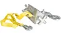 Denios Hoisting Hook - Single Fork - Swivel Latch - Zinc Plated Silver - Shackle Included - Easy to Attach