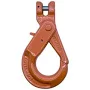 Cartec 3/8" Grade 100 Self-Closing Clevis Hook - 8800 lbs WLL, Orange, Alloy Steel/Chain | Bishop Lifting