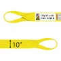 Tuffy 1 Ply 10" x 4 ft Eye & Eye Type 4 Web Sling - 14700 lbs WLL, Yellow, nylon/Polyester | Bishop Lifting