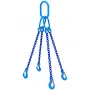 5/16 Inch Dia. x WLL 12100lbs 4-Leg Chain Slings, Grade 100, 3ft Length With Standard Hooks with Latches- William Hackett