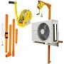 Zhuotong 1200lbs Manual Hand Winch, Steel Hand Crank Winch Stand with AC Lift Bracket, Hvac Lifting Tool, Heavy-Duty Winch Mount for AC Install, Hvac