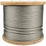 Rope & Cord Galvanized Steel Cable 328 ft Wire Rope for Rigging, Towing, and Lifting 7 X 7 Uncoated (1/4 Inch), Silver