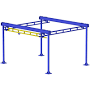 Gorbel Motorized W/94552 Hoist Free Standing Workstation Bridge Crane 2000 lb Capacity 15 ft. Span 23 Foot Runway