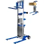 Esheno Manual Material Lift Winch Stacker 400 lbs Capacity Adjustable Straddle 122 inch for Warehouse Factory, Women's, Size: 29.1 x 122, Blue