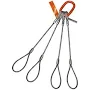 HSI Four Leg Wire Rope Sling, 3/4 in dia, 10 ft L, Flemish Loop Ends, 19 ton Capacity, Domestic