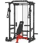 RitKeep All In One Power Rack And Weight Bench Combo Delivering 15 Level Pulley Height Adjustments For Garage Gym Crossover