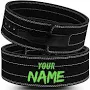 Custom Black Leather Lever Weightlifting Belt | Personalized Gym Powerlifting | Handmade Lifting Gift for Him