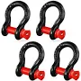 VEVOR 1/2 D-Ring Shackle 4 Pack Alloy Steel Shackles 17637 lbs Break Strength with 5/8 Screw Pin