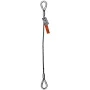 HSI Single Leg Wire Rope Sling, 1/4 in dia, 10 ft L, Thimble to Thimble Ends, 0.65 ton Capacity, Domestic