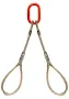 Two leg wire rope bridle with oblong master link on top and standard eyes on bottom 7/8" / 10'