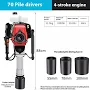 Unbranded Pile Driver Triangle Pile Gasoline Engine Pier Driver Farm Wooden Steel | 20-85 J