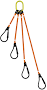 4-Legged Tool Lifting Rope Sling, Large Quick Rigging Connectors 2' 4' 6' 8'