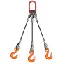 1/4" x 10 ft BLP-300 3-Leg Wire Rope Bridle Sling - 3400 lbs WLL | Bishop Lifting