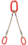 Two leg wire rope bridle with oblong master link on top and bottom 3/4" / 10'