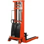 Ballymore 2,200 lb. Semi-Powered Dual Mast Fork Stacker with Adjustable 42" Forks, Adjustable Straddle Base, and 138" Lift Height BALLYPAL22AG138