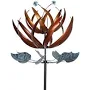 Cyan Oasis 84-Inch Copper Flower Wind Spinner