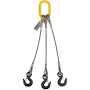3/4" x 5' 3-Leg Wire Rope Bridle Sling with Eye Hooks
