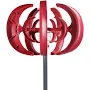4500W Vertical Axis Wind Turbine Kit for Home Power, 12V System, Five Blade Red Turbine Generating Electricity for Off Grid Hybrids and Streetlights,