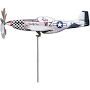 Metal Aircraft Wind Spinner Airplane Weathervane Outdoor Wind Sculpture Metal Windmill for Yard Garden Decoration(A)Q