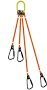 4-Legged Tool Lifting Rope Sling, Medium Quick Rigging Connectors 2' 2' 4' 4'