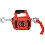 C0000j Drill Winch Hoist Portable Handheld Drill Winch 750 LBs Capacity With 40 Foot Steel Wire For Lifting Dragging, Red