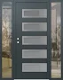 Diamond D3 anthracite/anthracite Frosted Glass Panel black 2 Sidelites clear