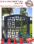 DaVinci Contemporary Modern Metal Gate, Custom Size Art Pedestrian, 31-40in Wide, 41-50in Tall, UV Protected, Powder Coated | Single Swing