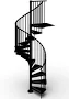 Interior Metal Spiral- Medium Black Floor-to-Floor Height:16 Step - 11'3\ to 13Ft