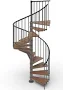Phola Wood Spiral 71" - Jumbo Anthracite Gray (Dark) Walnut Floor-to-Floor Height:16 Step - 11'3\ to 13Ft