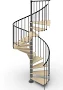 Phola Wood Spiral - Large Anthracite Gray (Dark) Natural Floor-to-Floor Height:14 Step - 9'7\ to 10'7\