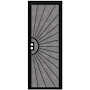 ARK DESIGN 80 in. Universal/Reversible Hinging Black Surface Mount Steel Security Door w/ Perforated Metal Screen