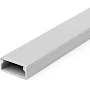 Solid Cable Management Raceway With Cover For Home Office And Server Room, 1.5 Inch Wide By 0.625 Inch High, 6.5 Foot Length, Single Channel PVC Cord