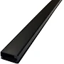 58 Inch Black Cable Raceway Wall Concealer And Cord Manager Stick For Indoor Use, Easy Install, Paintable PVC Channel 0.75 Inch Wide By 0.4 Inch High,