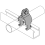 Fiberglass Unistrut Rigid Pipe Clamp, 2 Piece Channel Mount
